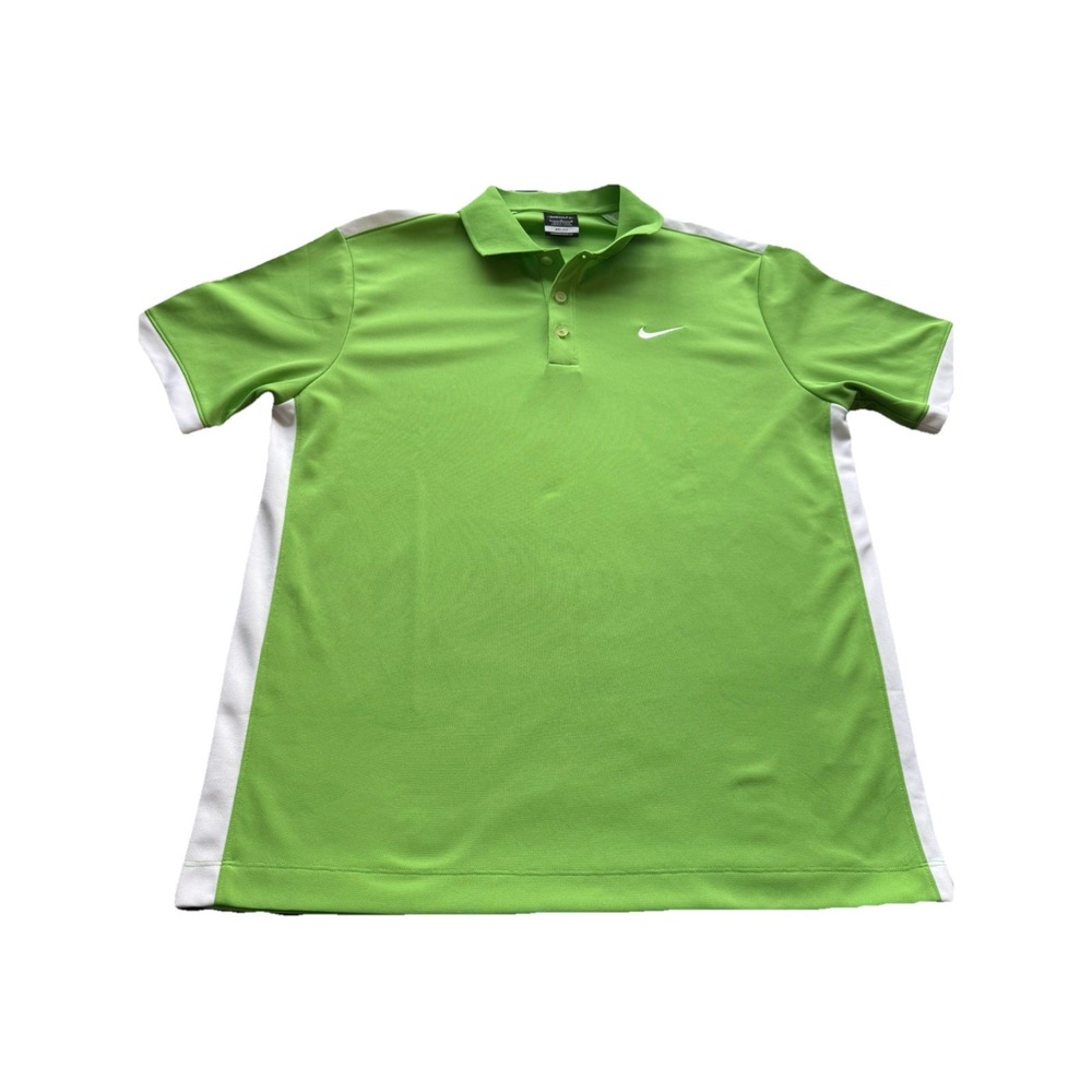 Nike Golf Dri Fit Polo Shirt Mens Large Green Athletic Performance Golf